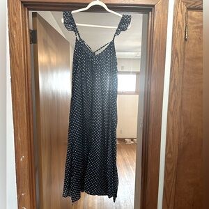S/M J Crew Navy Polka Dot Dress Cover Up